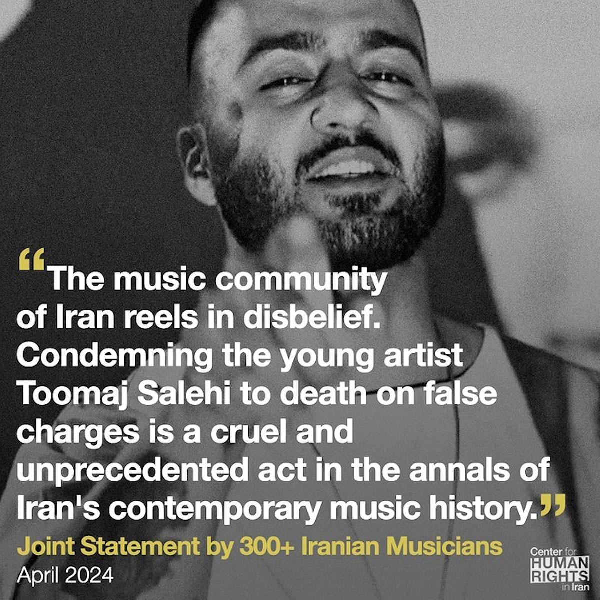 Graphic: 300+ Iranian musicians signed a statement for Toomaj.
