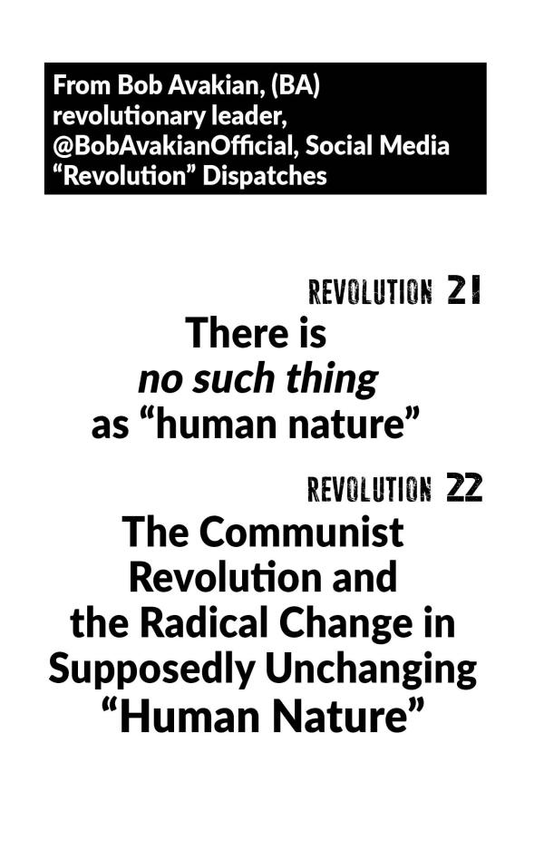 Bob Avakian Revolution #21 and #22 Dispatches on Human Nature, cover