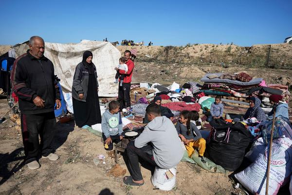Some of the thousands of displaced Palestinians ordered to leave Rafah, camp in central Gaza, May 7, 2024.