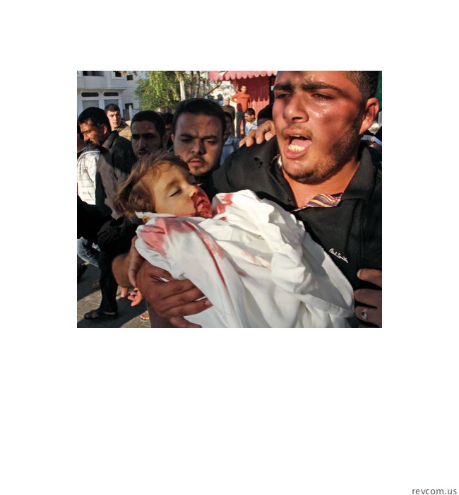 El entierro de Waleed Al-Abadiah, 2, muerto por un misil israelí, La Gaza, 16 de noviembre de 2012.