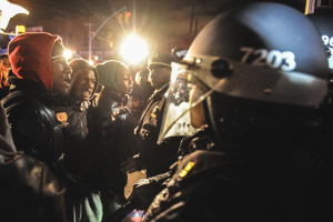 Protest at NYPD's 47th Precinct, July 19, 2012.