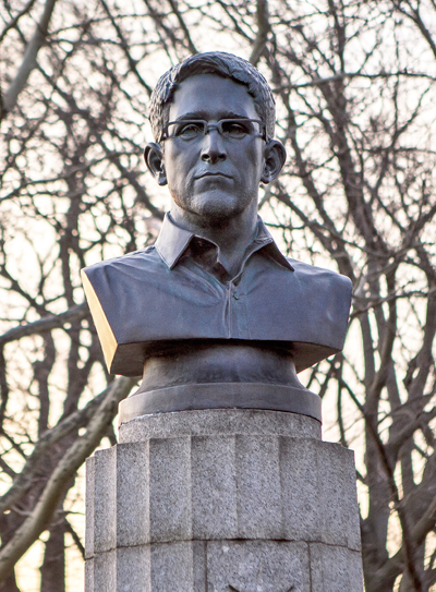 Edward Snowden statue in Fort Greene Park April 6, 2015