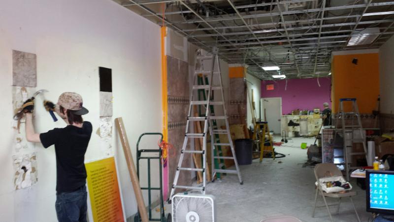 Volunteers are renovating the store