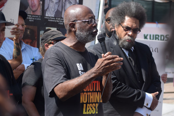 Carl Dix and Cornel West at press conference calling for ongoing protest against police brutality and murder. (Photo: Sunsara Taylor ‏@SunsaraTaylor)