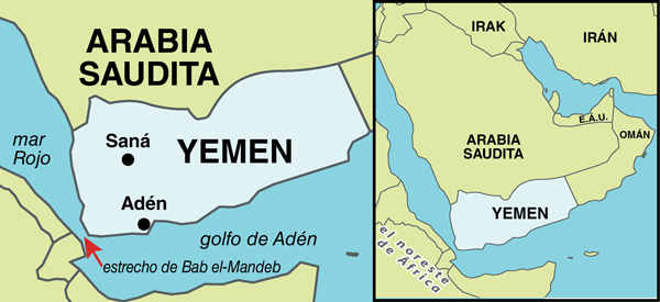 Mapa de Yemen