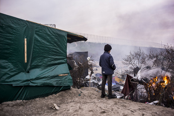 The Calais "jungle," where eight to ten thousand refugees were living before the French government launched its destruction.