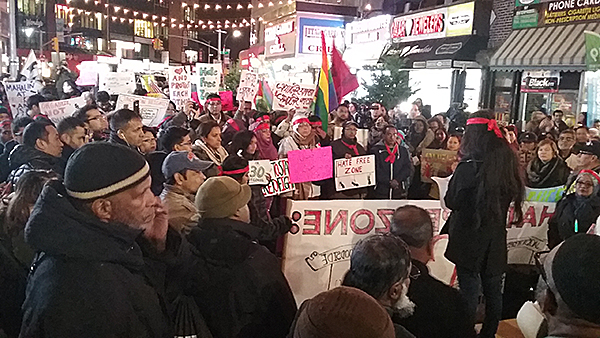 Rally for a hate-free zone in Queens, December 3