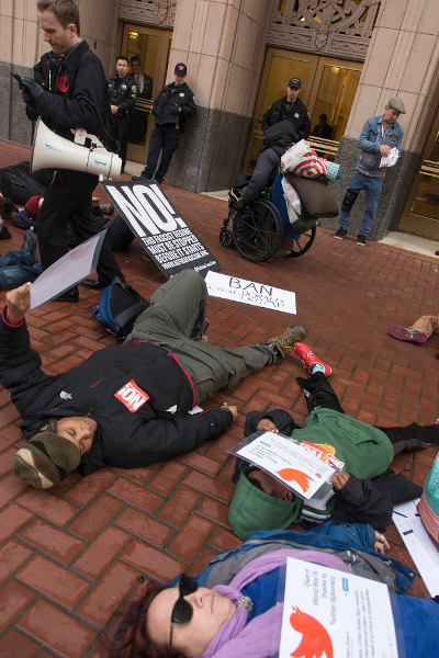 Die-in at Twitter HQ in San Francisco, January 7