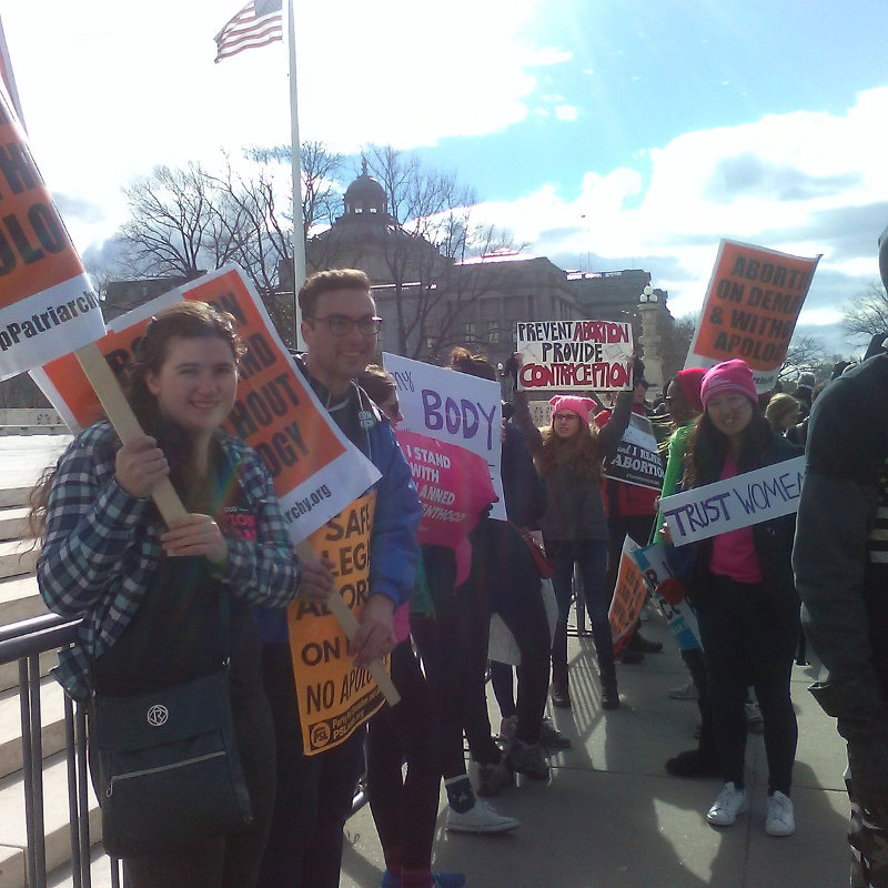 Stop Patriarchy, Georgetown University students, and others in front of the Supreme Court, January 27