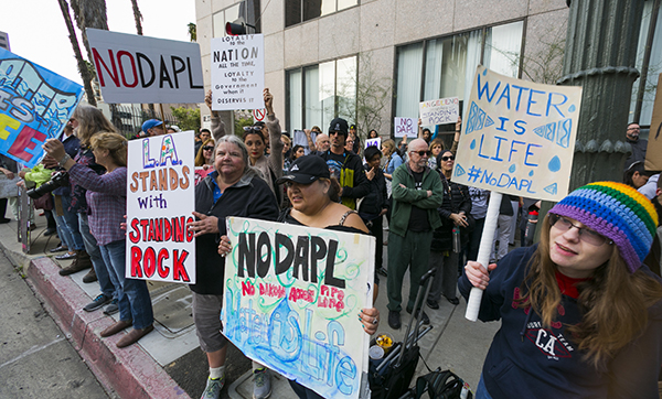 February 5 thousands of people gathered in downtown Los Angeles to say NO! to DAPL and to support Standing ROck.