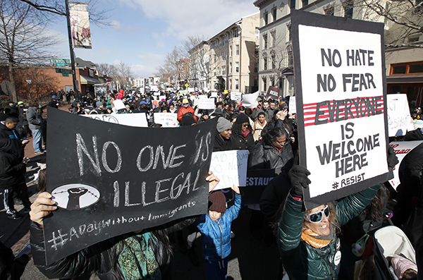 Protesta en el Día Sin Inmigrantes, Washington, D.C., 16 de febrero.