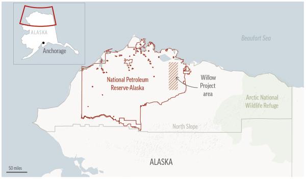 Map showing location of new oil drilling in Alaska