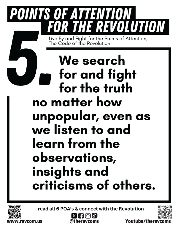 Points of Attention for the Revolution - Point Five