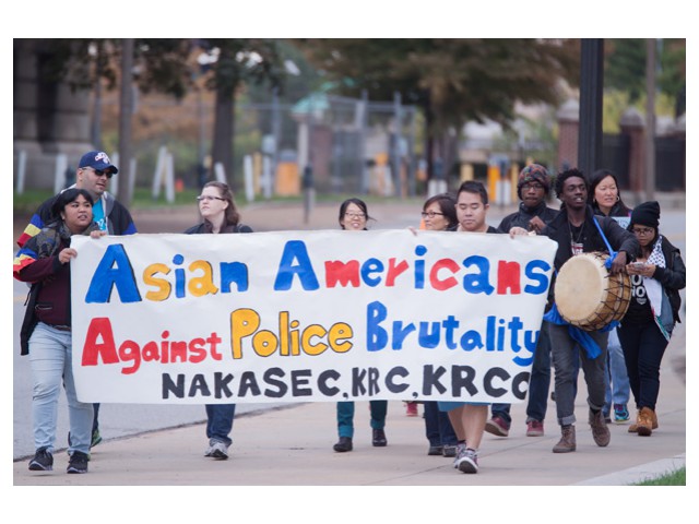 Oct 11: Asian-Americans against police brutality.  Photo: Special to revcom.us