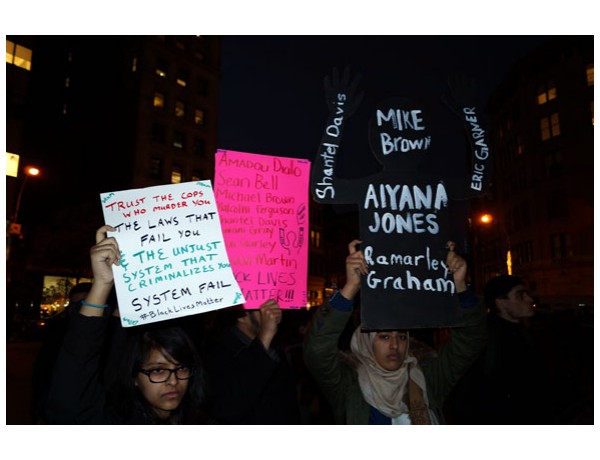 NYC 11-25-2014: Union Square—Signs name Black people murdered by police