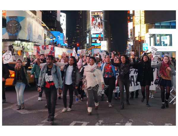 NYC 11-25-2014:  Marching through Times Square