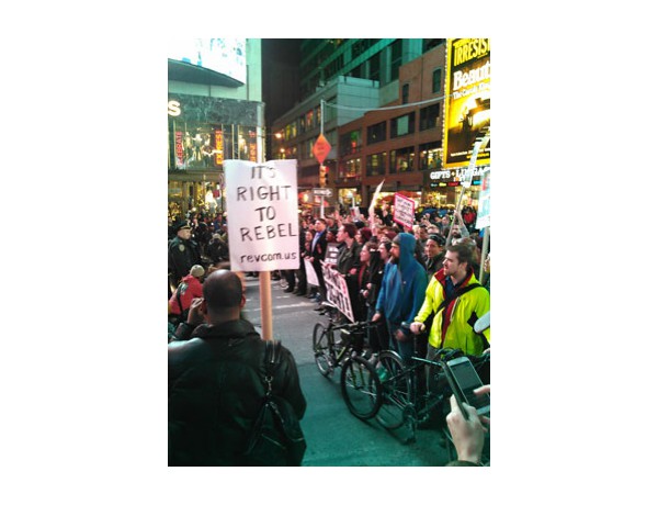 NYC 11-25-2014: blocking Seventh Avenue