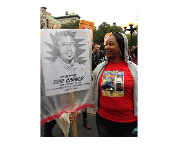 NYC: Eric Garner's sister, Alicia, whose brother was murdered by police chokehold. Photo: Twitter/anonymous