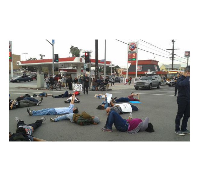LA South Central die-in. Photo: Twitter/DrArameh