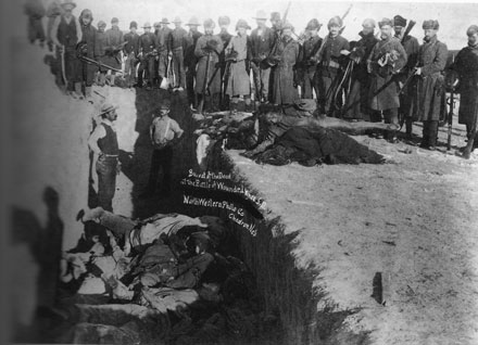 Victims of the 1890 massacre at Wounded Knee, where the U.S. Seventh Cavalry killed as many as 300 Lakota Indians, including children.