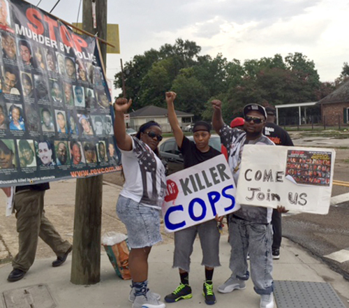 People resumed protests against the police murder of Alton Sterling at the Triple S market on July 22.