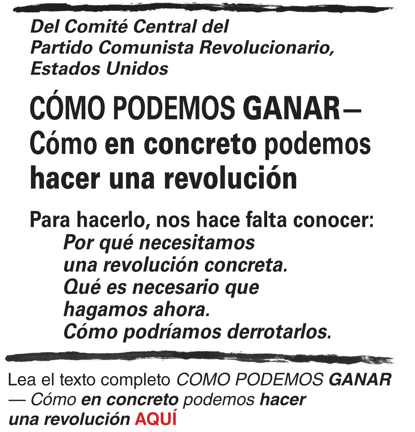 Cómo podemos ganar...