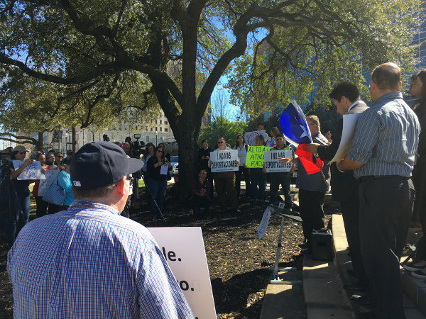 Professors Against SB4 rally in Houston, February 22.
