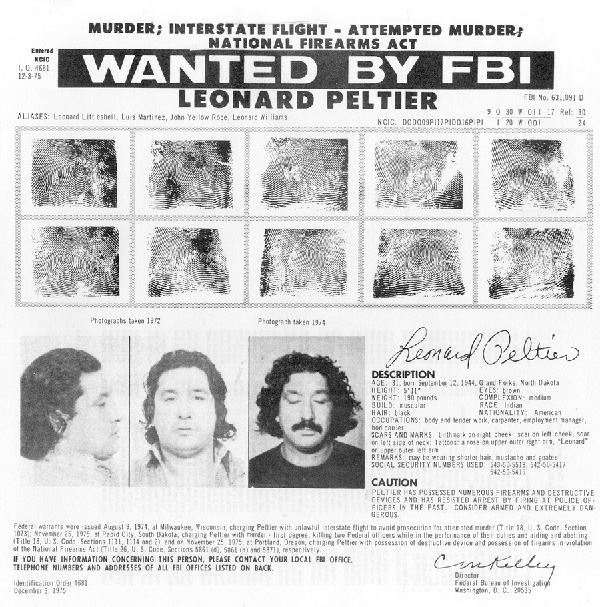 Leonard Peltier Wanted Poster