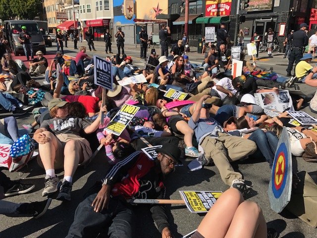 Die-in during San Francisco march, July 15