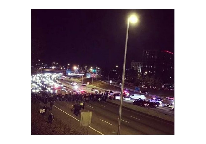 Traffic shut down in both directions on Route 95, Rhode Island, Nov 25, 2014. photo: Twitter