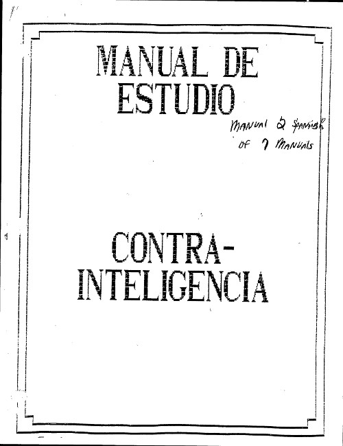 Cover of one of the training manuals used at the School of the Americas.