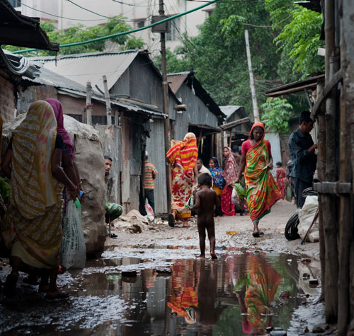 Slum in Dhaka, capital of Bangladesh, 2012.  