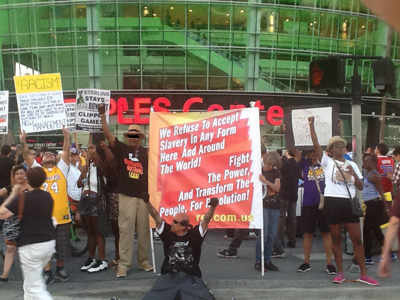 Staples Center April 29, protest of Sterling