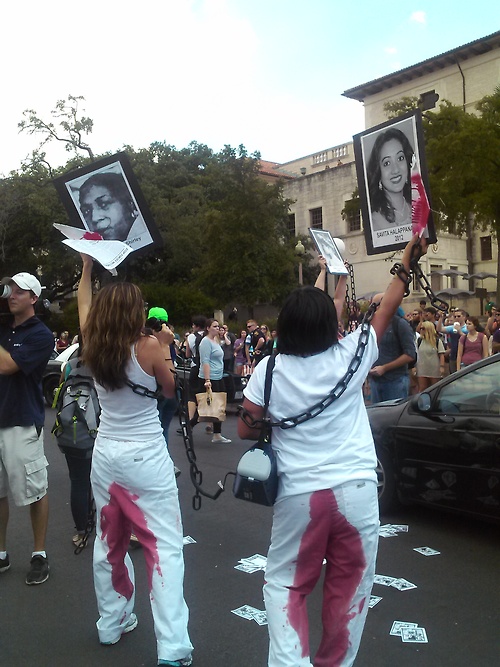 Protest at University of Texas, Austin, August 2014