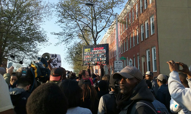 Baltimore April 22 protests against the murder of Freddie Gray