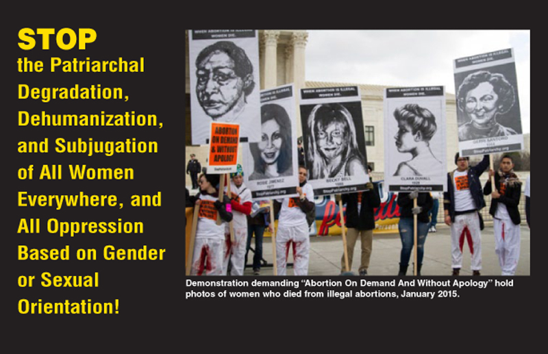 STOP the Patriarchal Degradation, Dehumanization, and Subjugation of All Women Everywhere, and All Oppression Based on Gender or Sexual Orientation!