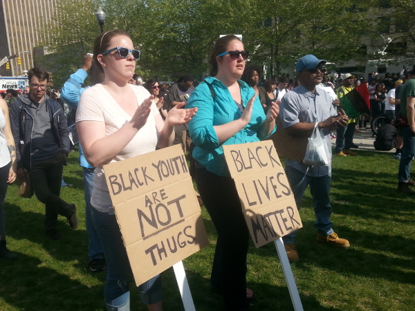 College students march in Baltimore, May 2.