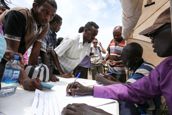 Migrants from Eritrea, Ethiopia and Somalia, March 2014.