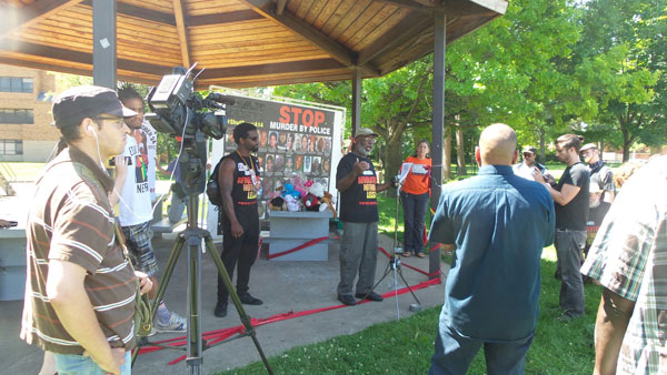 Carl Dix at Cleveland Press Conference