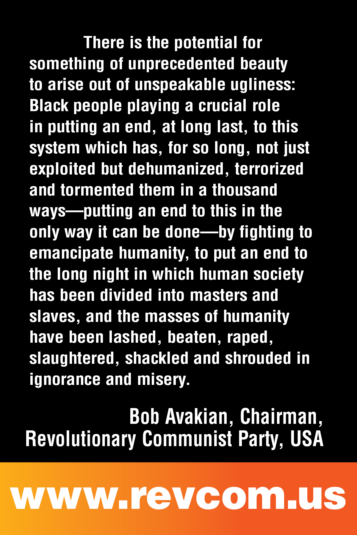Bob Avakian quote - front