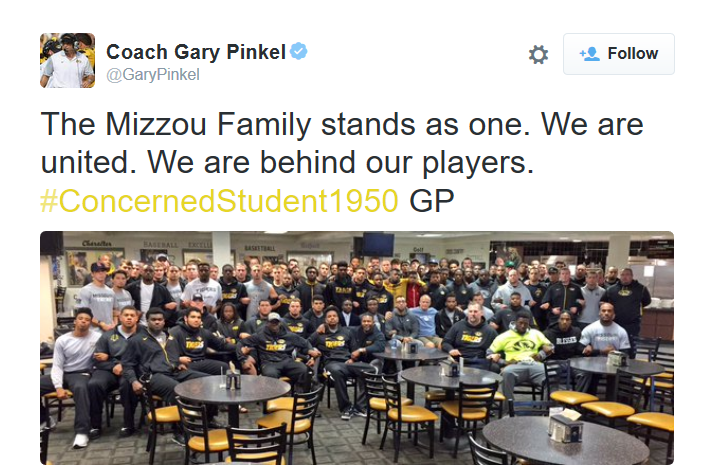tweet from Coach Pinkel