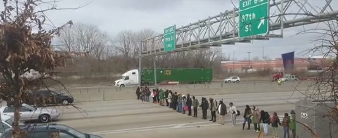 Chicago State students and supporters shut down the Dan Ryan Expressway to protest the closing of their school.