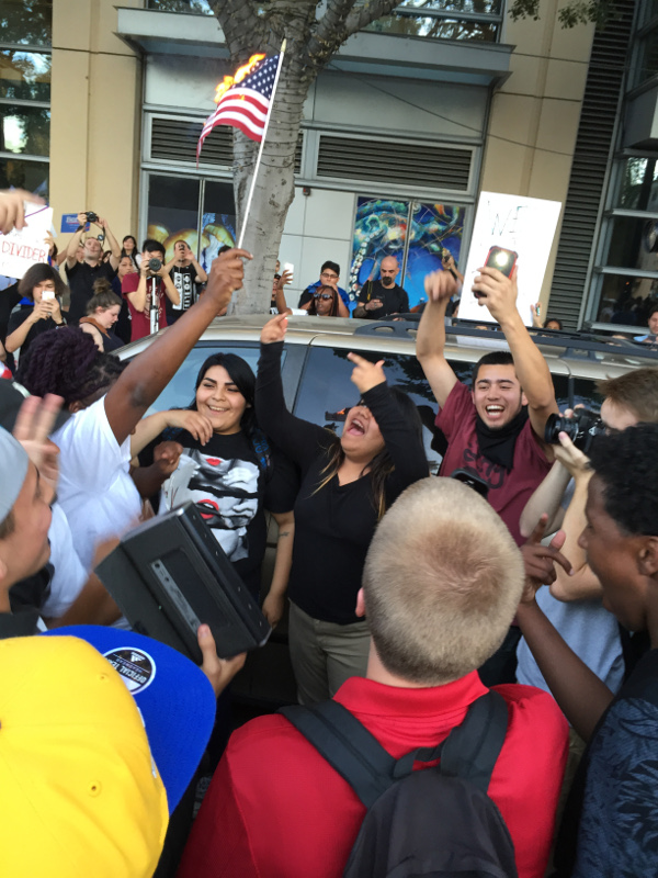 Protest at Trump rally, San Jose, California