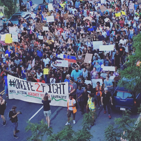 Hundreds march in Boston, July 13.