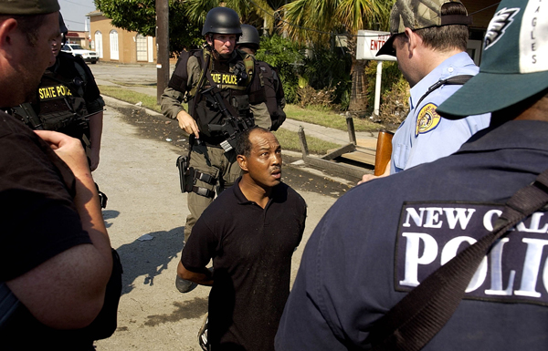 Lance Madison is arrested by Louisiana State Police and New Orleans Police Department SWAT teams Sept. 4, 2005. 