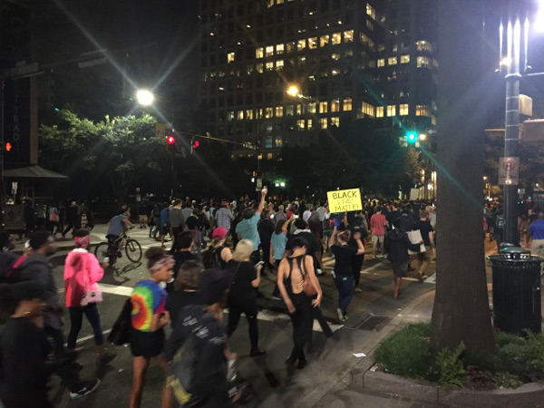Hundreds of protesters shut down downtown Charlotte, NC demanding justice for Keith Lamont Scott.