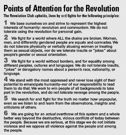 points of attention for the revolution