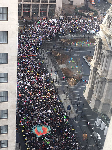 Thousands march against Trump in Philadelphia, January 26