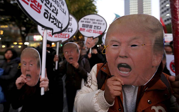 South Koreans Protest Trump, November 5, 2017