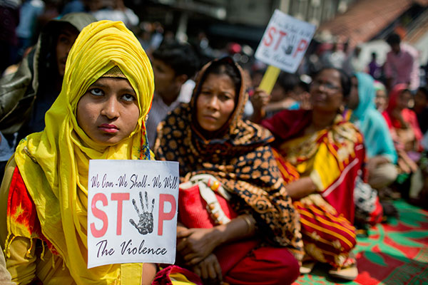 IWD protest in Bangladesh against violence against women
